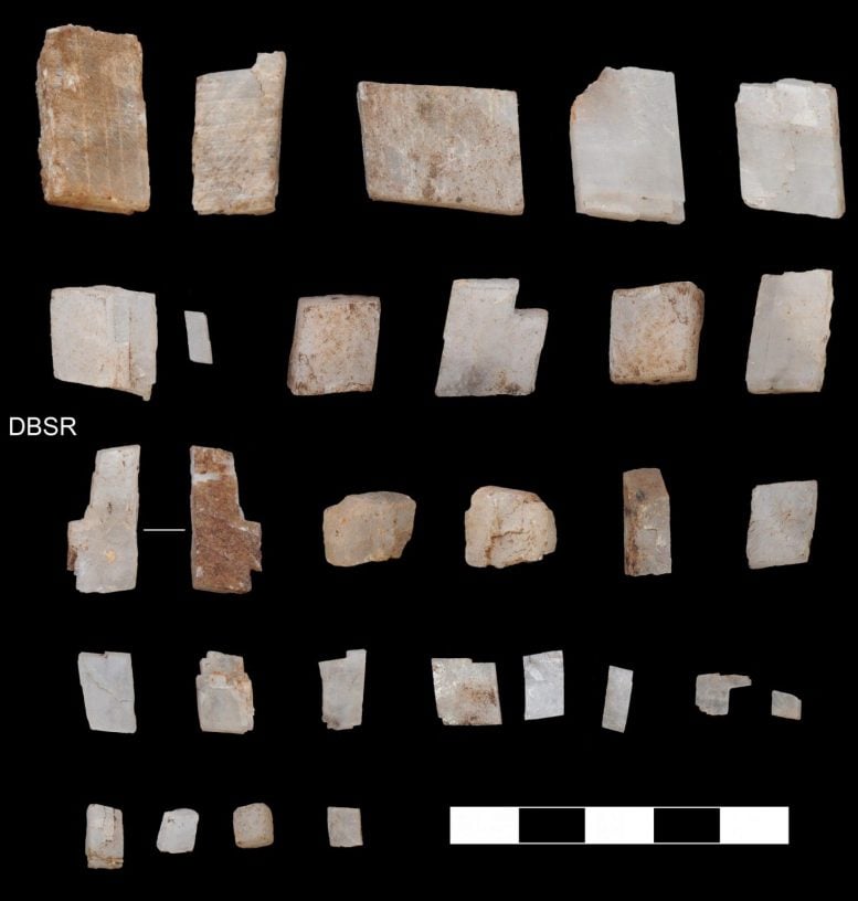 Crystals collected by Homo sapiens in the Kalahari