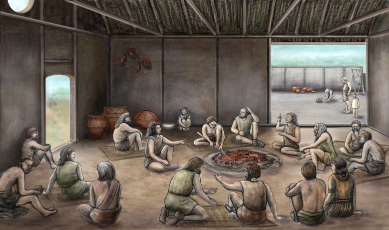 Cucuteni-Trypillia Settlement Meeting Scene