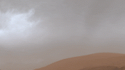Curiosity Drifting Clouds Over Mount Sharp Crop