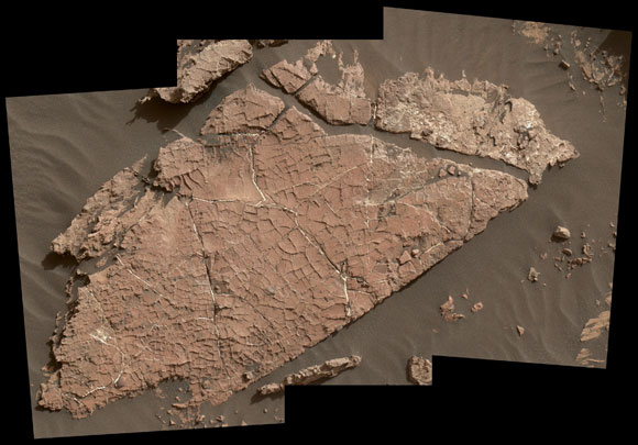 Curiosity Rover Examines Possible Mud Cracks