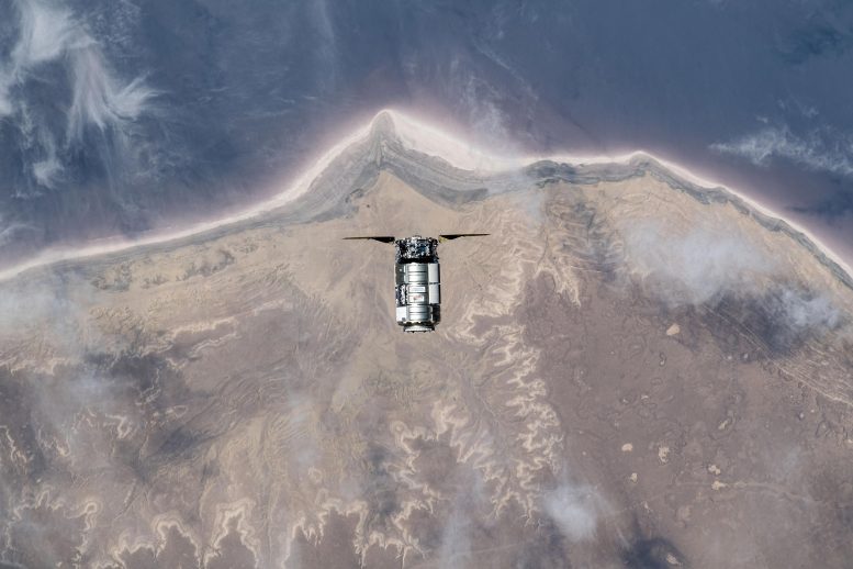 Cygnus Approaches Space Station Above Turkmenistan