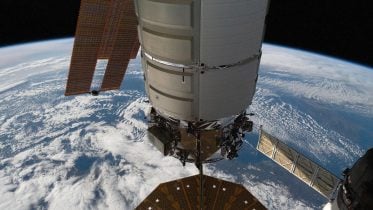 Cygnus Space Freighter Attached to International Space Station