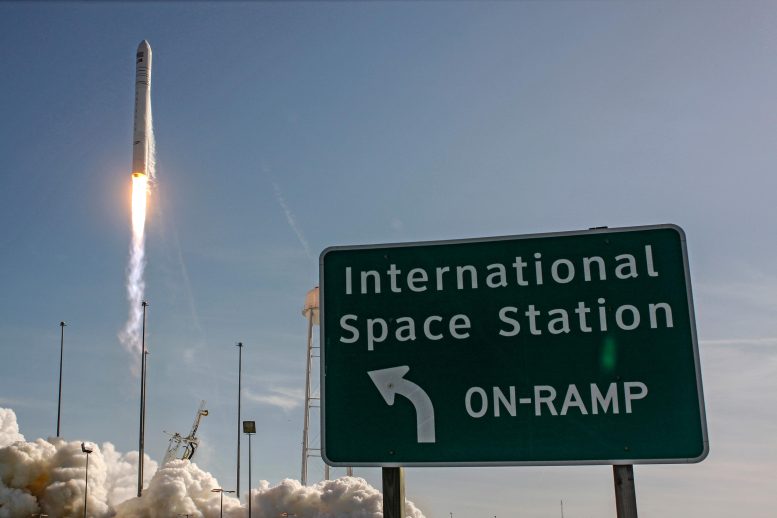 Cygnus Space Freighter Launching Atop Antares Rocket