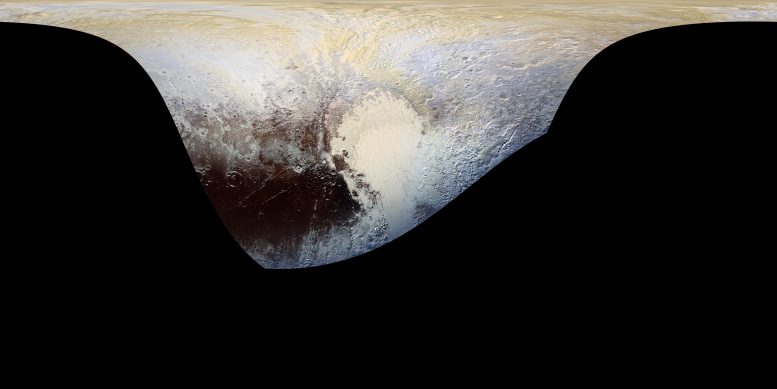 Cylindrical Projection Map of Pluto