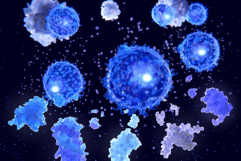 Cytokine Storms and T Cells Illustration
