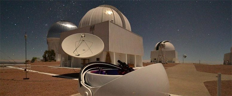 Dark Energy Survey Telescopes at Night