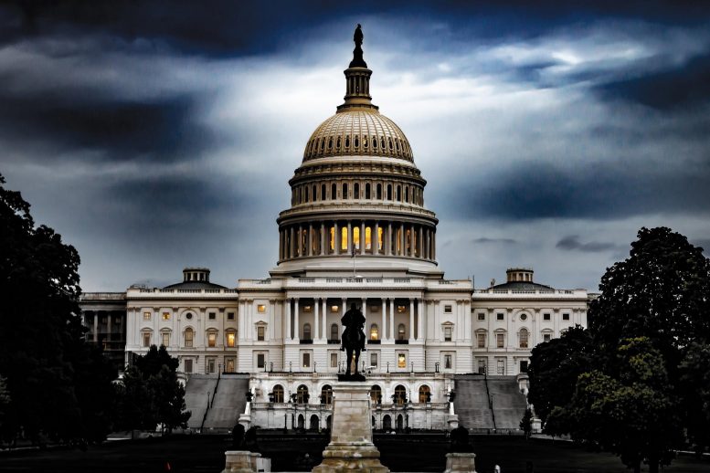 Dark US Capitol Building