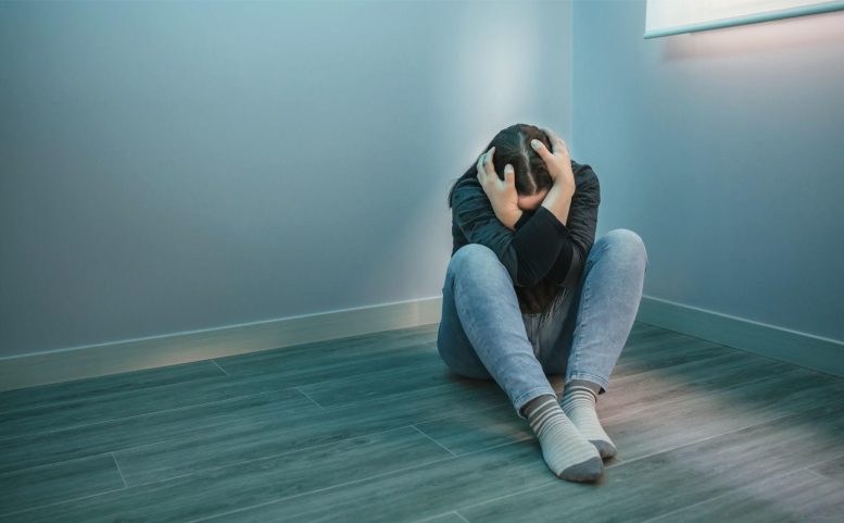 Depressed Woman Suicidal Alone