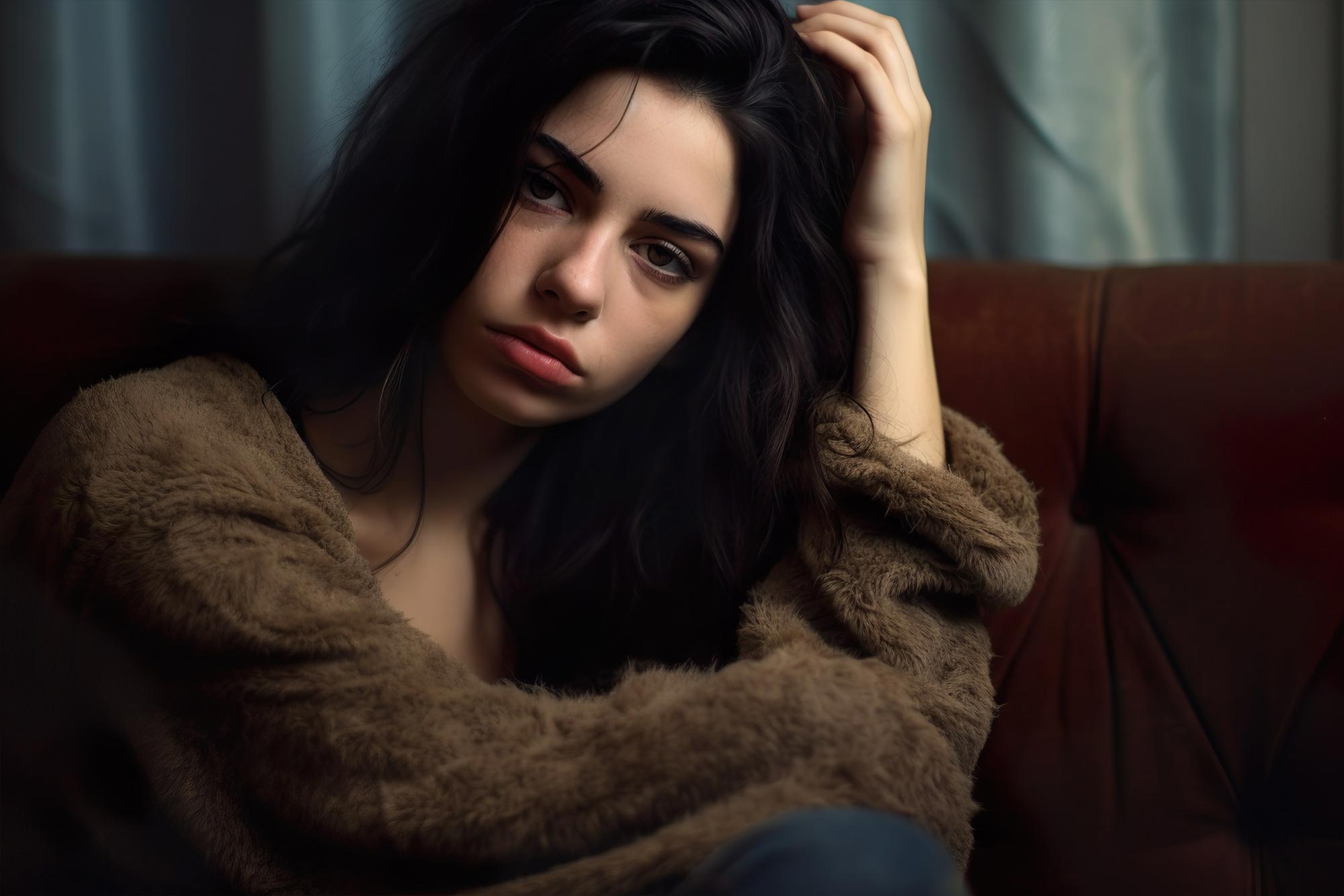Depression Young Woman Art Concept