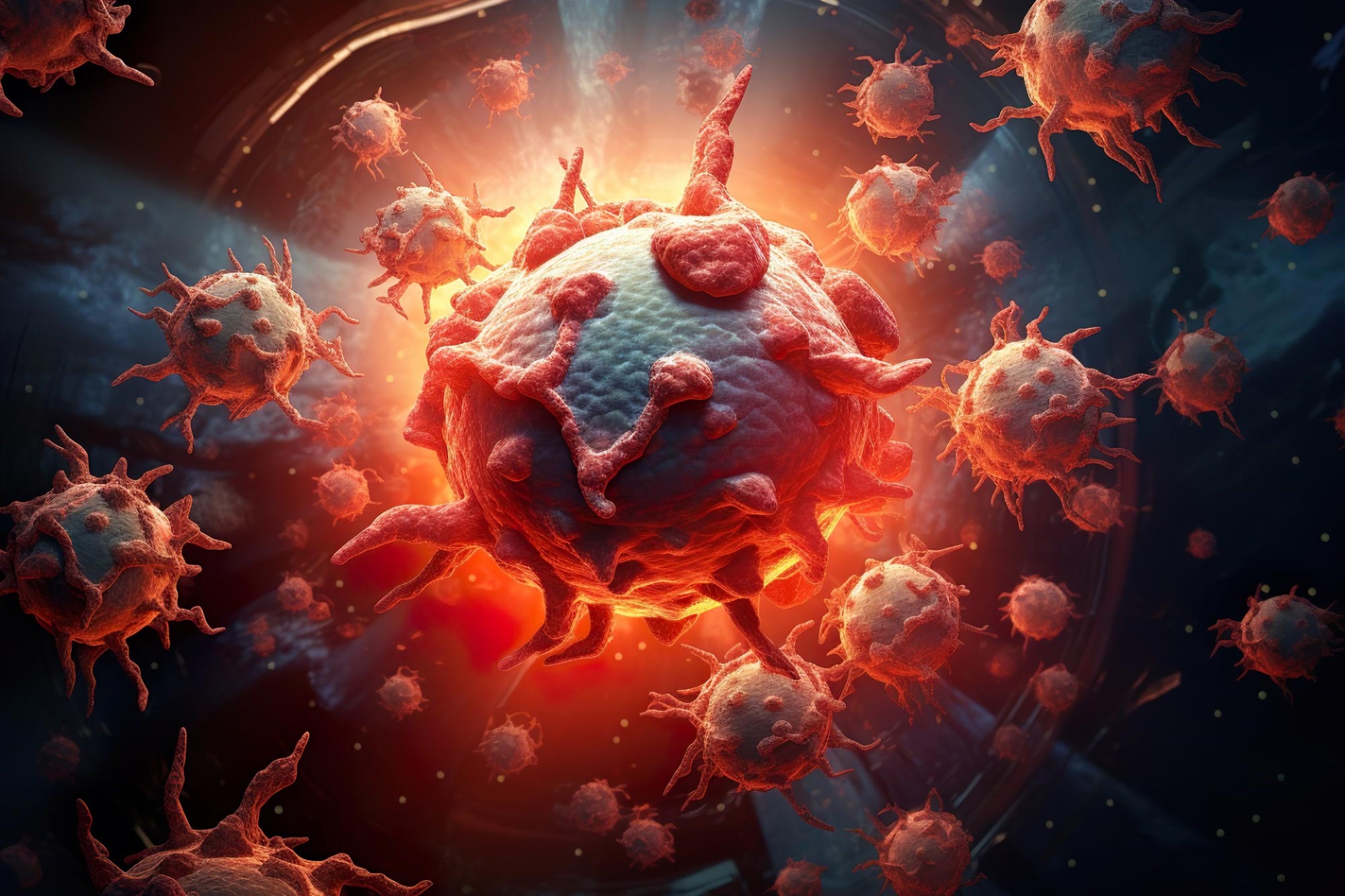 Concept art of destroying cancer cells