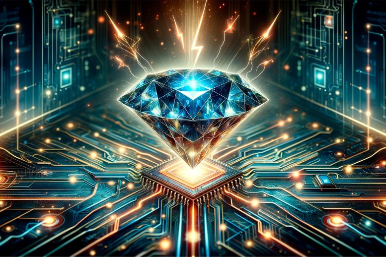 Diamond Semiconductor Circuit Art Concept Illustration