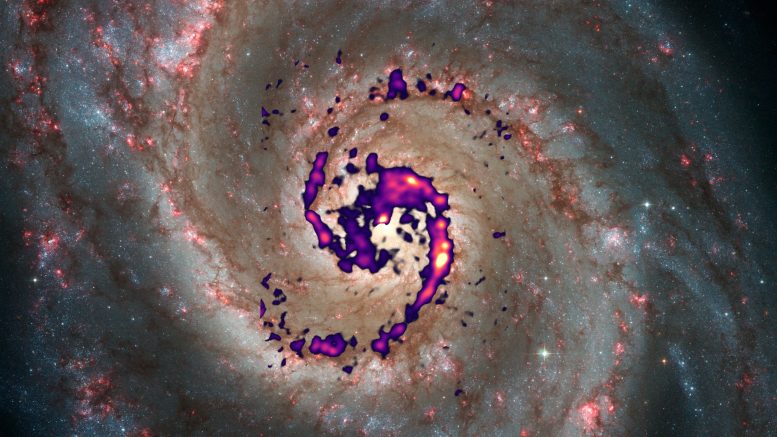 Diazenylium Molecule Radiation Distribution in Whirlpool Galaxy