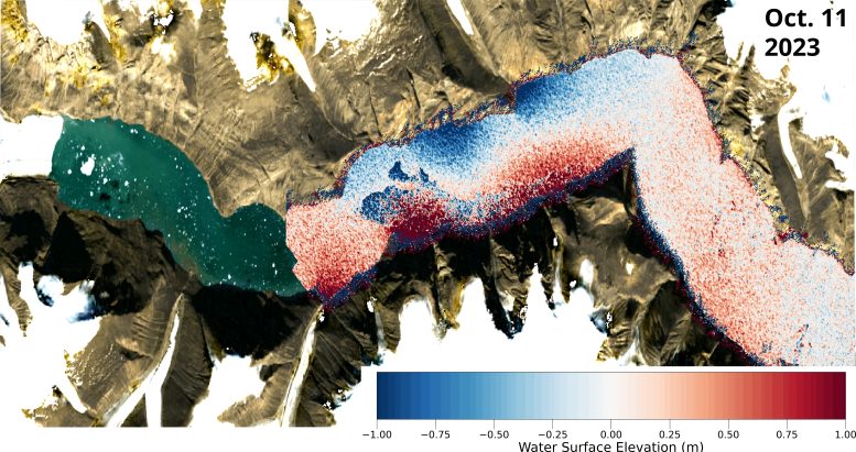 Dickson Fjord With Sea Surface Height Measurements