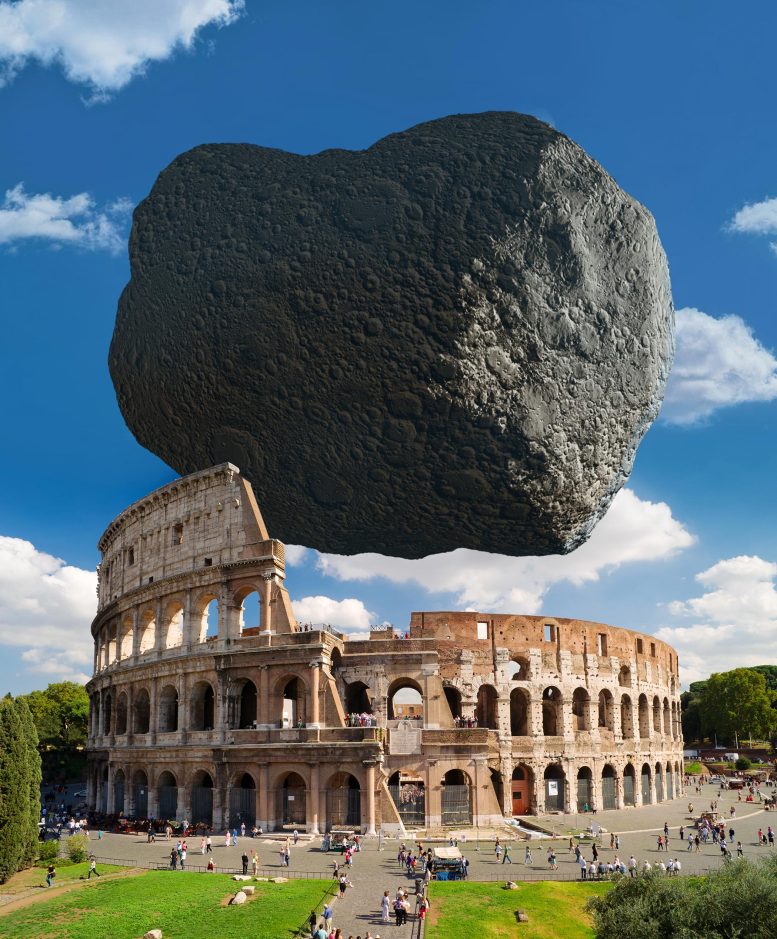 Dimorphos Asteroid To Scale With Rome’s Colosseum