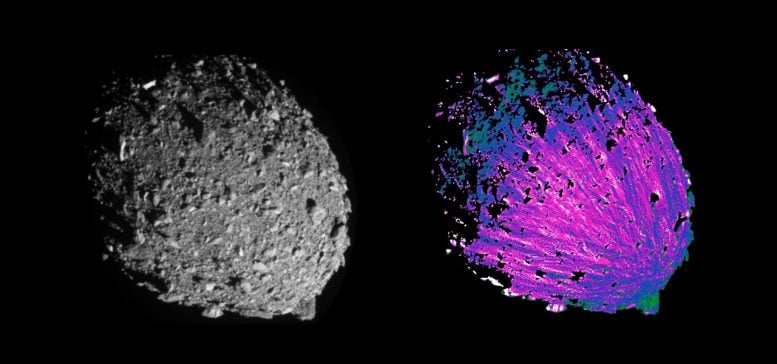 Dimorphos Color Enhanced ‘Cosmic Snowballs’