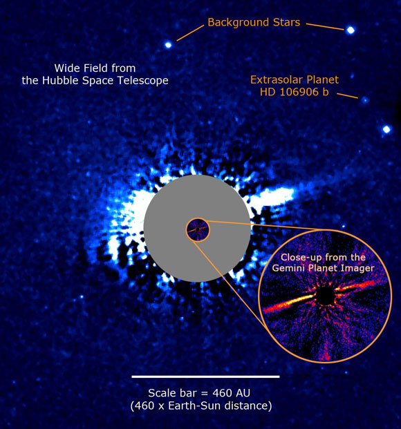 Direct Imaging of an Asymmetric Debris Disk in the HD 106906 Planetary System