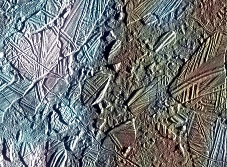 Disrupted Ice Crust on Jupiter's Moon Europa