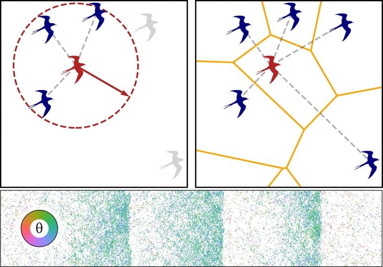 Distance vs Topological Relations Traveling Bands