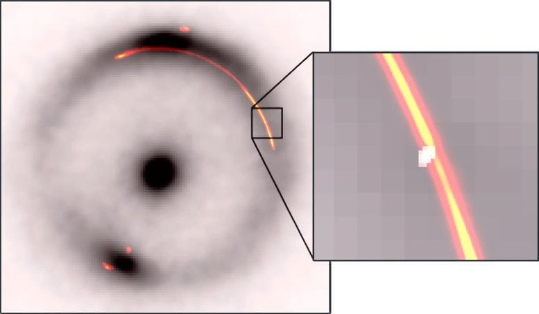 Distant Galaxy Distorted by Gravitation Lens