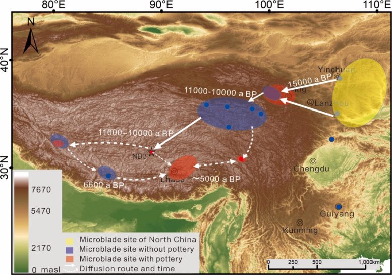 Distribution of the Microblade Technology in Tibetan Plateau