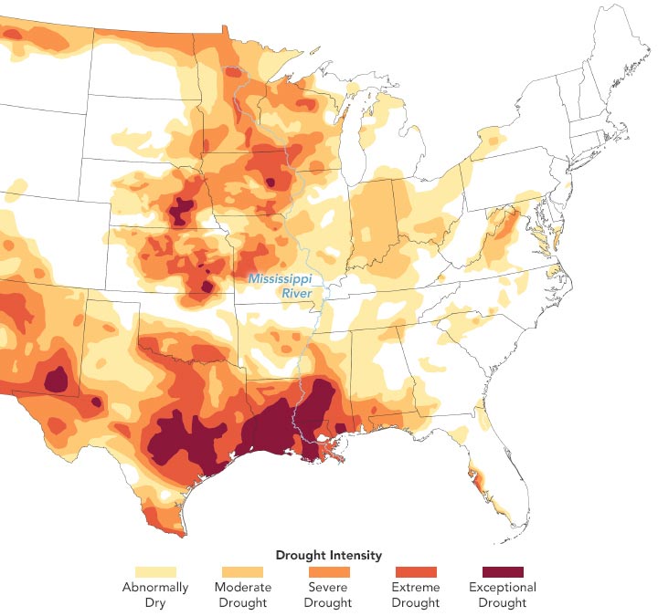 Intensidade da seca, setembro de 2023 anotada