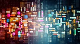 Drug Development AI Data Art Concept