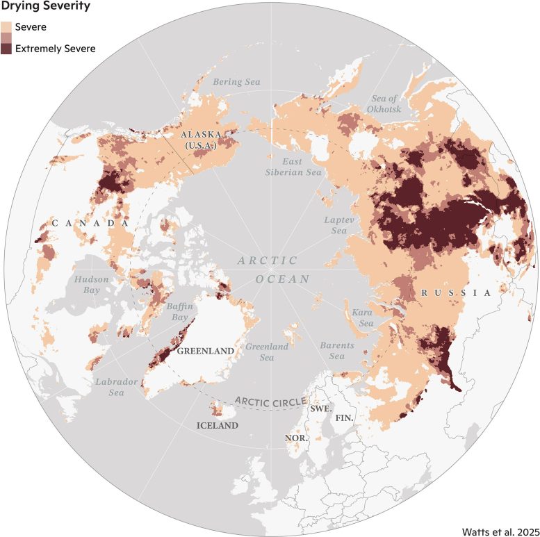 Drying Severity Arctic Boreal Region 1997-2020
