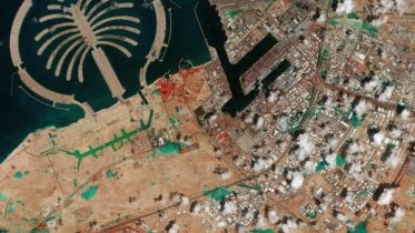Dubai’s Desert Deluge: Satellite Snaps Unusual Flooding Fiasco