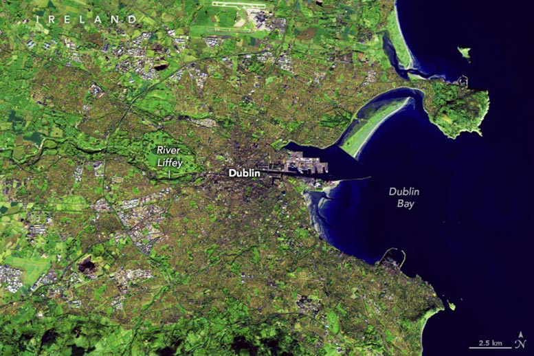 Dublin From Space 2022 Annotated