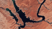 Dwindling Water Levels of Lake Powell Seen From Space
