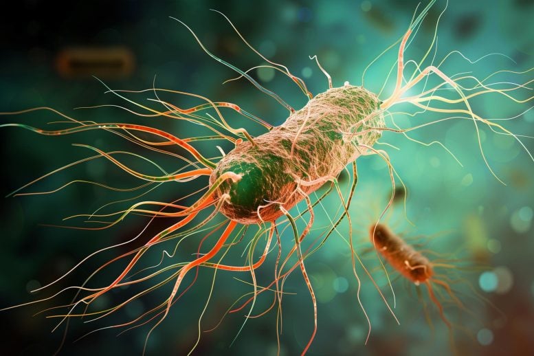 E coli Superbug Bacteria Art Concept