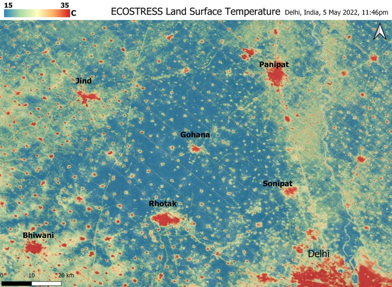 ECOSTRESS Heat Islands India