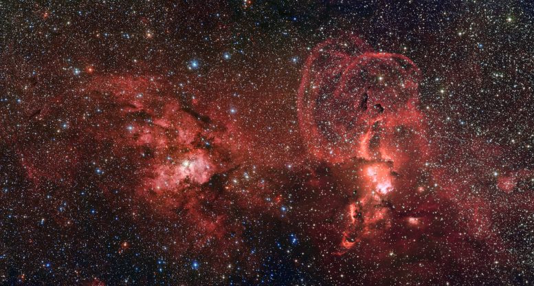 ESO Image Shows Two Dramatic Star Formation Regions in the Southern Milky Way