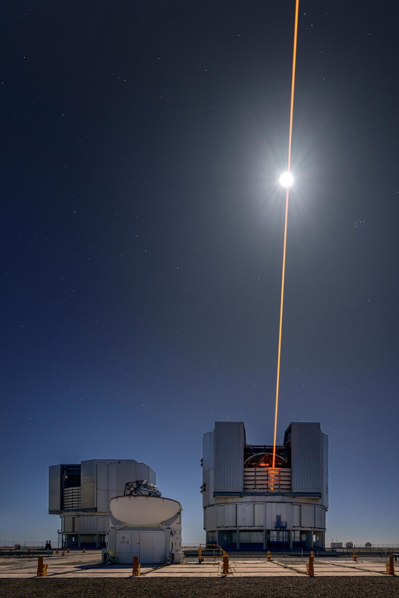 ESO VLT Unit Telescope 4 Laser Moon