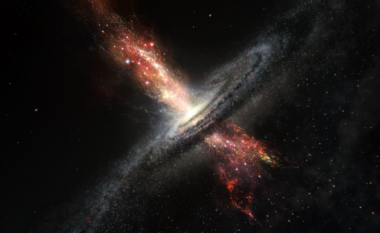 ESO Views Stars Born in Winds from Supermassive Black Holes