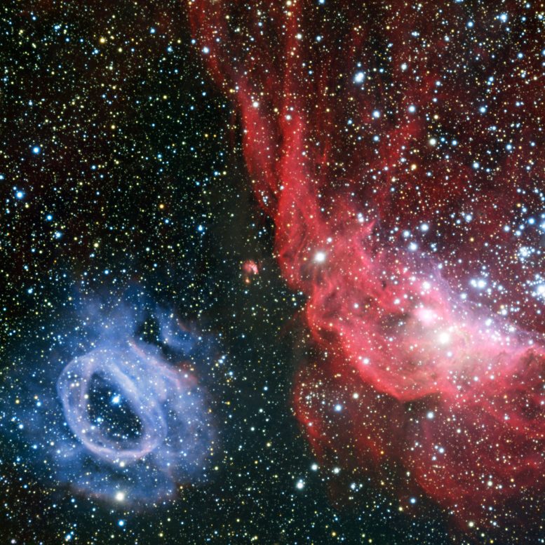 ESOs VLT Reveals Two Distinctive Glowing Clouds of Gas