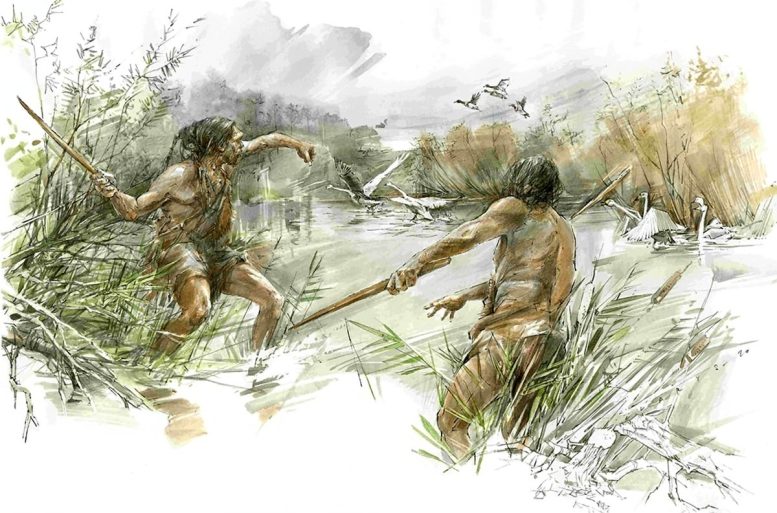 Early Humans Throwing Stick Weapon