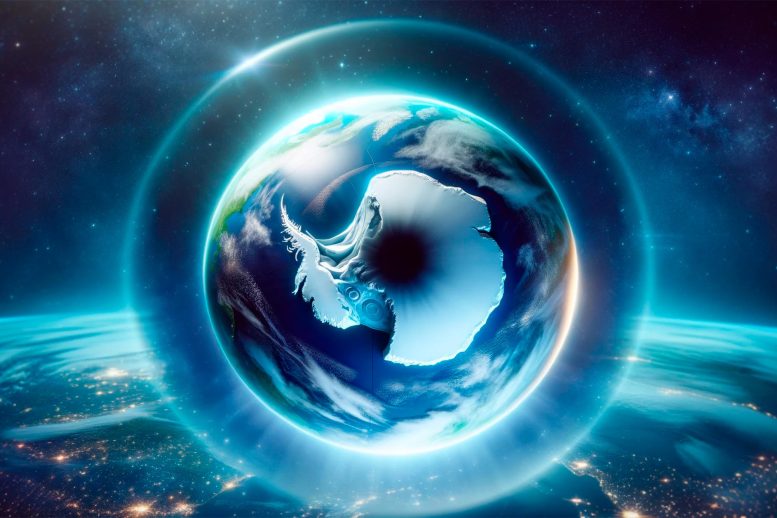 Earth Atmosphere Antarctic Ozone Hole Art Concept