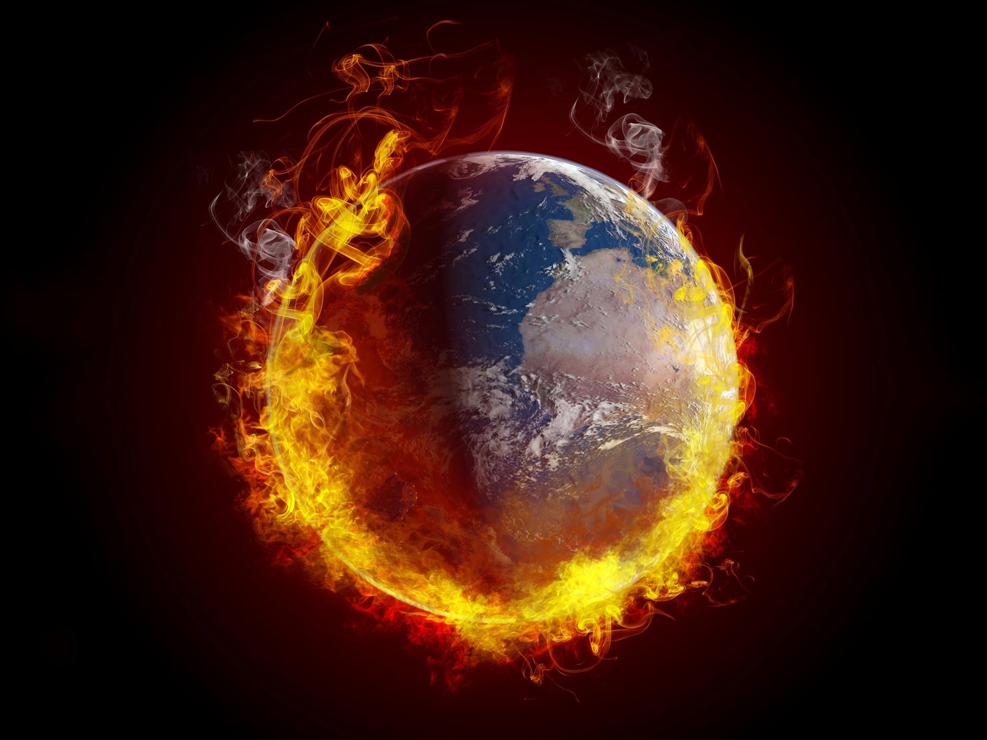 Earth Fire Global Warming Concept