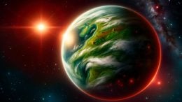 Earth Like Exoplanet Red Star Art Concept