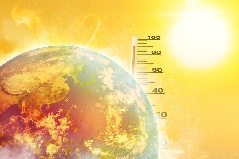 Earth Sun Heat Global Warming Thermometer