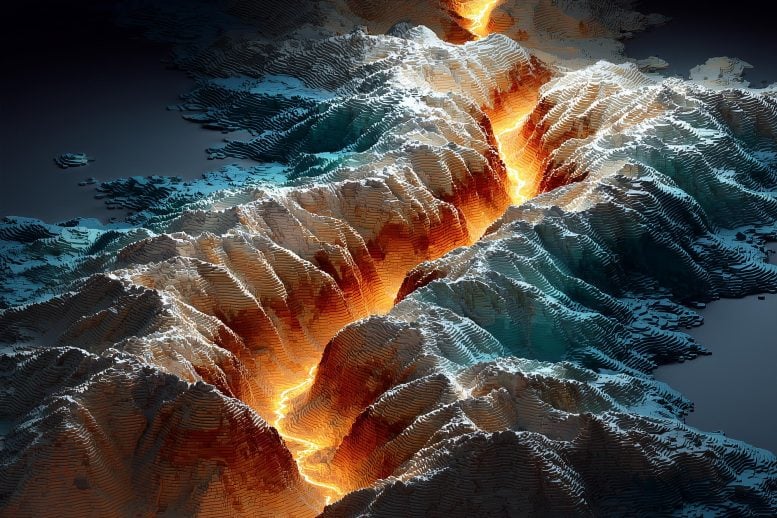 Earthquake Fault Map Art Concept