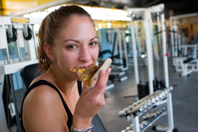 Eating Pizza Workout Gym