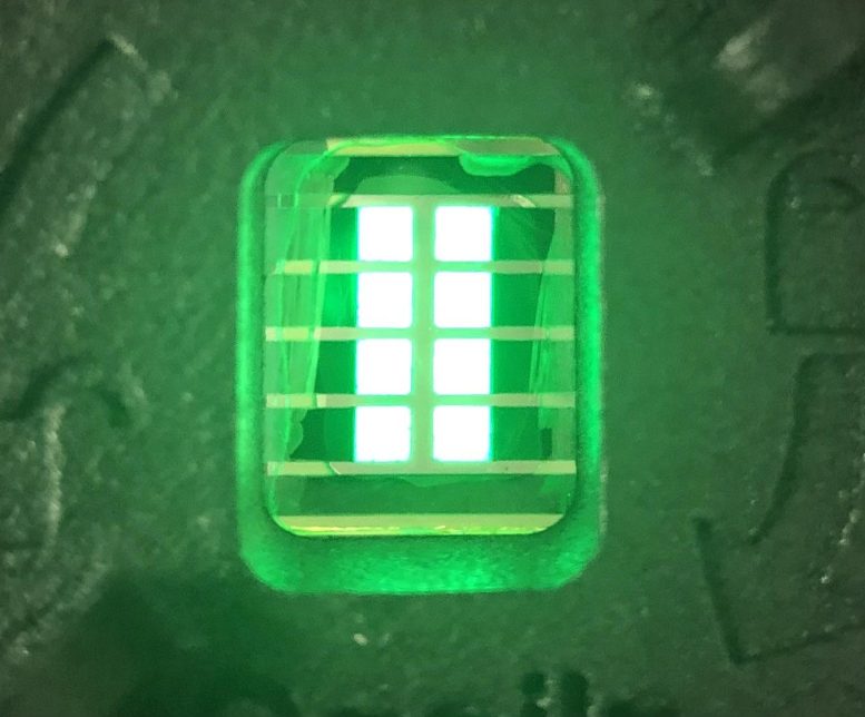 Eight Green Manganese Doped Perovskite LEDs