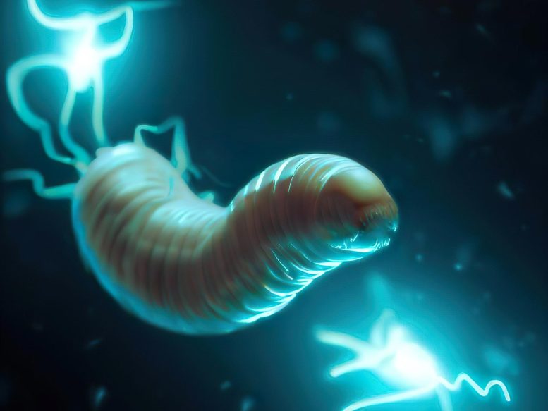 Electric Worm Concept Illustration