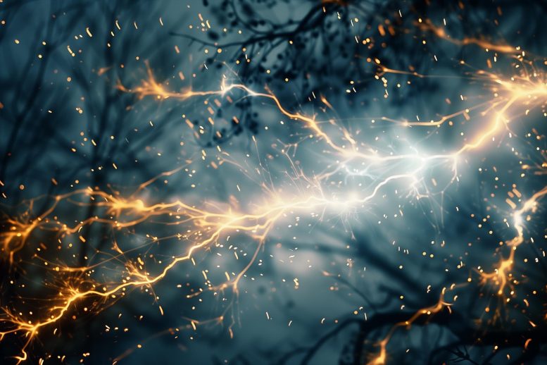 Electricity Sparks Outside Art Concept