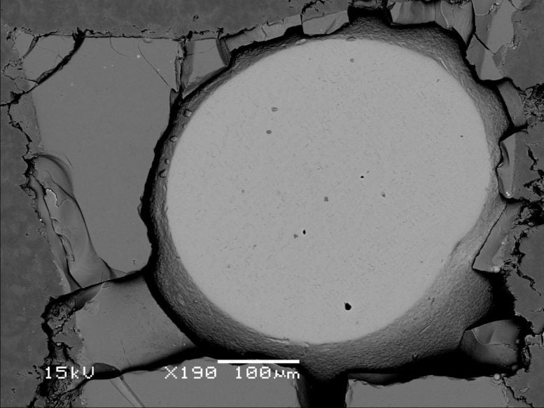 Electron Micrograph of the Recovered Sample