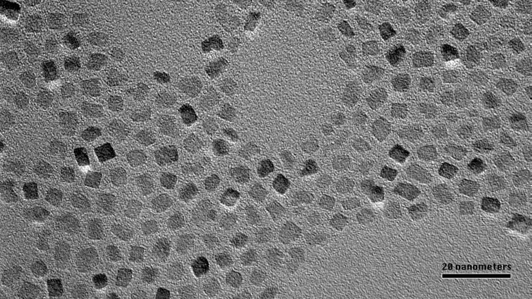 Electron Microscope Image of Metal Nitride Nanocrystals