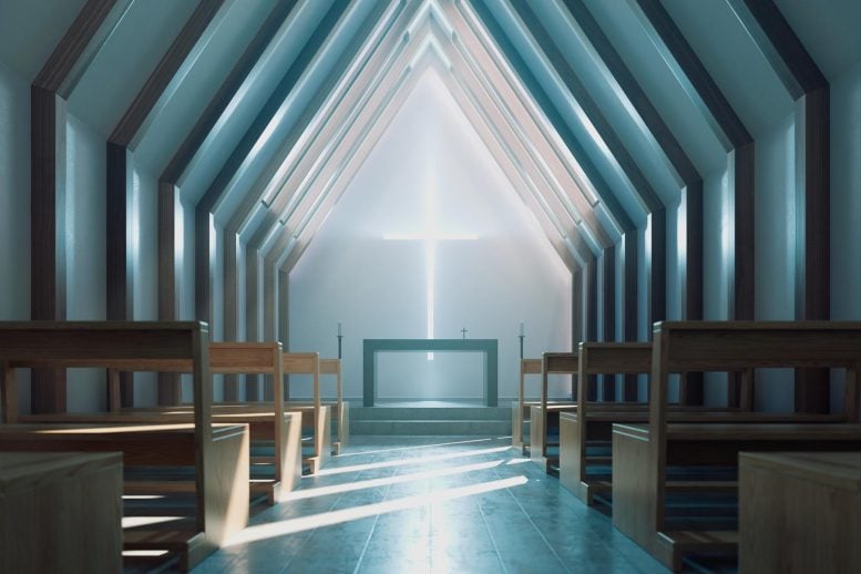 Empty Modern Minimalistic Church Chapel Crop