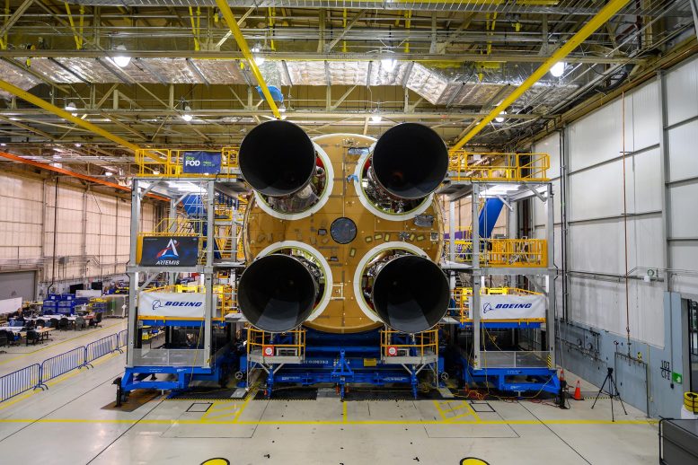 Engines Attached SLS Artemis I Mission
